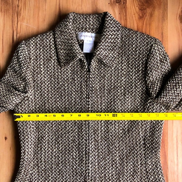 JONES NEW YORK Tweed Wool Blazer Jacket Brown Sz 4 - Picture 9 of 14
